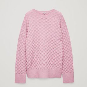 COS Oversized Bobble Stitch Sweater in Rose Pink & Size X-Small